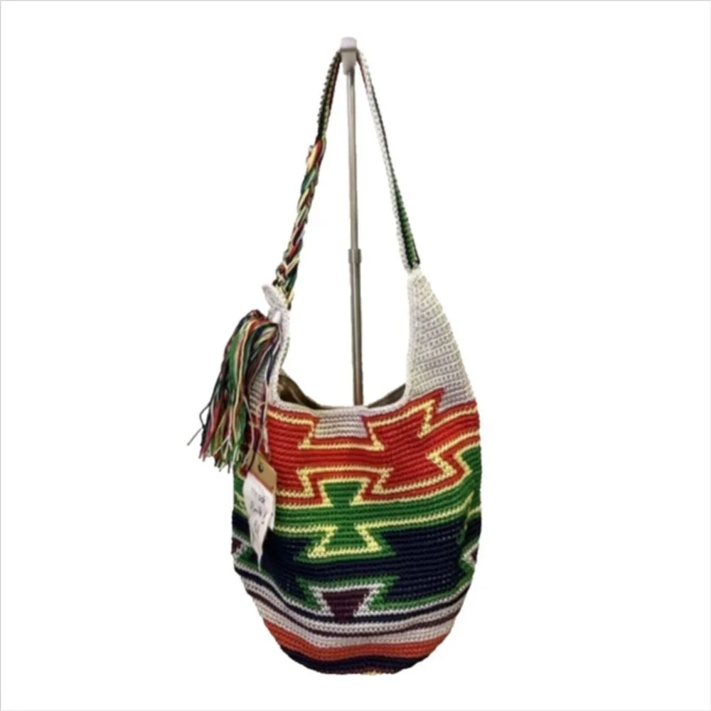 The Sak Back To Bali Limited Edition Ragam Rain 120 Hobo Hand Crochet Purse - Picture 3 of 5